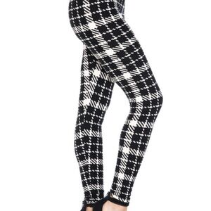 Leggings Depot Black and White Plaid Leggings